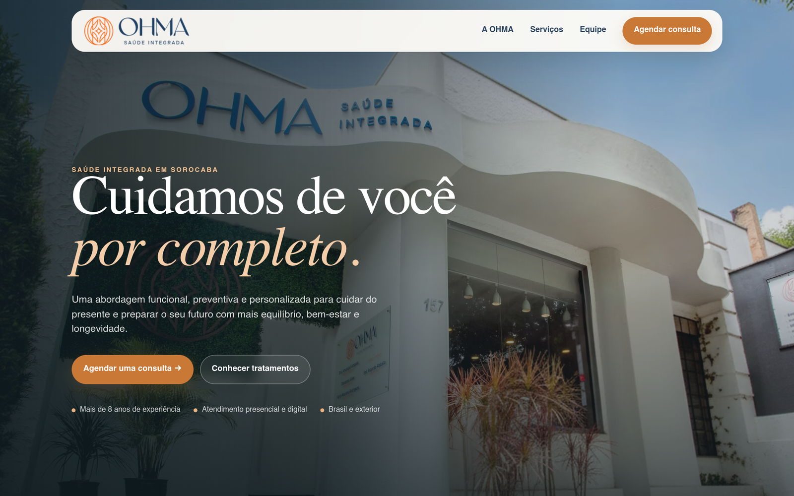 OHMA Saúde Integrada em desktop